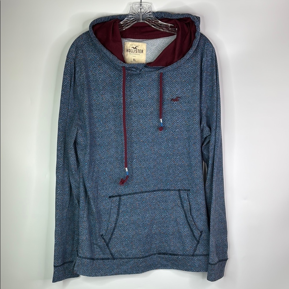 Hollister Blue Hooded Lightweight Sweatshirt Size XL